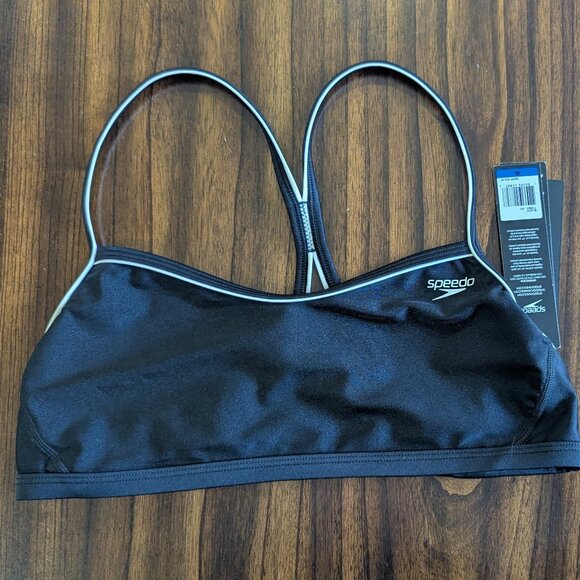 NEW Speedo Women's Black Racing Competitive Swim Top. Size XL - Picture 1 of 5